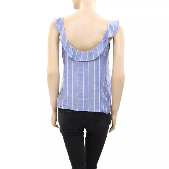 Sezane Blue Striped Tank Top - Picture 8 of 9